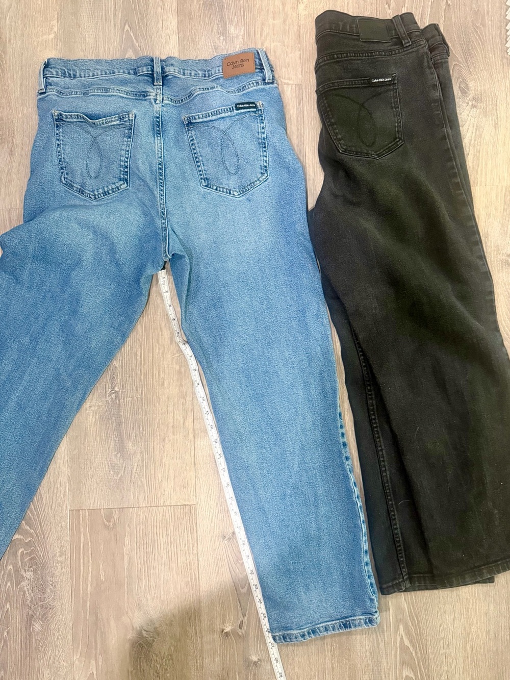 Calvin Klein straight leg Jeans in Light Blue and Black x2